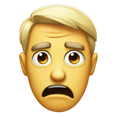 Disgusted emoji that looks concerned and confused  sticker