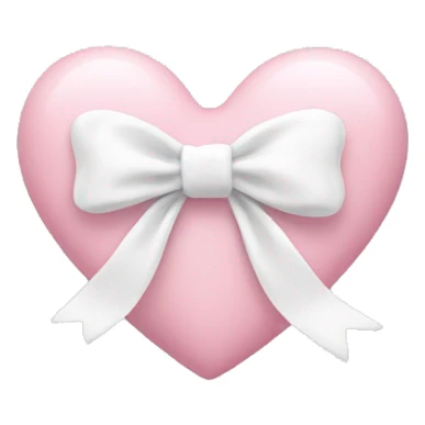 Pastel pink heart with white bow sticker