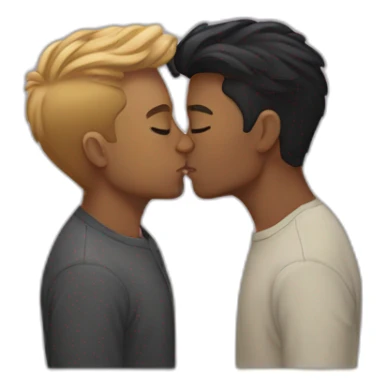 Gay couple kissing sticker