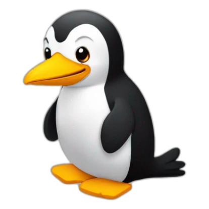 pingouin en peluche qui mange des nuggets sticker