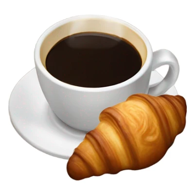 Chocolate croissant and a cup of coffee sticker
