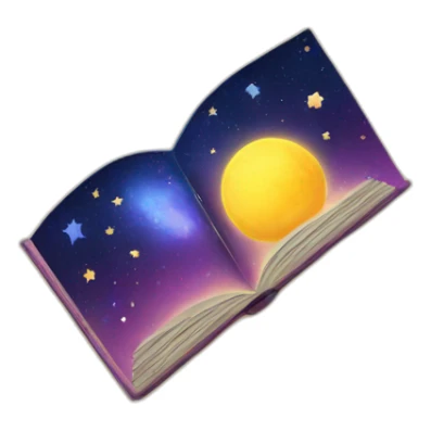 Open book about stars and planet sticker