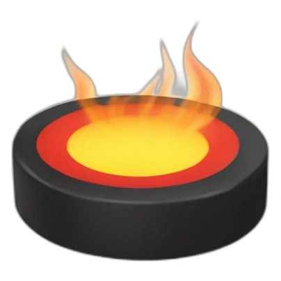 hockey puck with fire around sticker