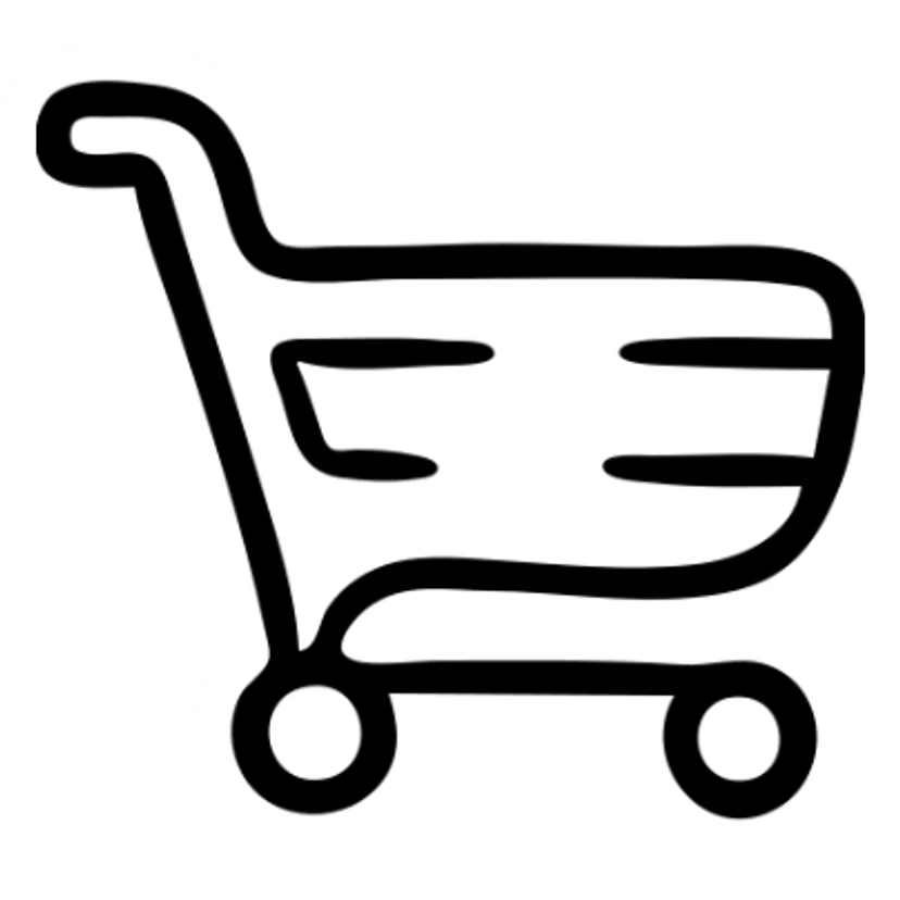 Hand drawn shopping cart icon sticker