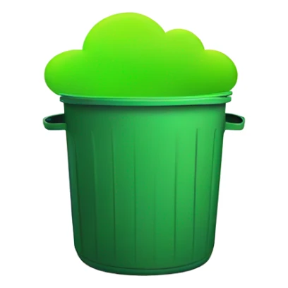 Green fart coming out of a trash can sticker