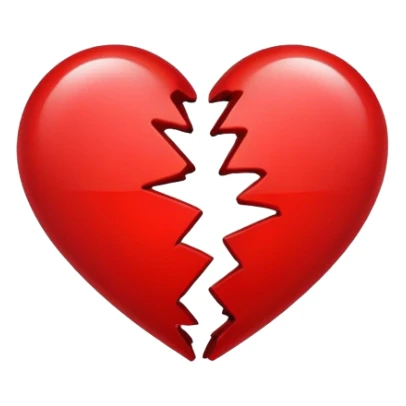 outlined broken heart icon sticker