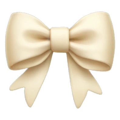 Cream bow  sticker