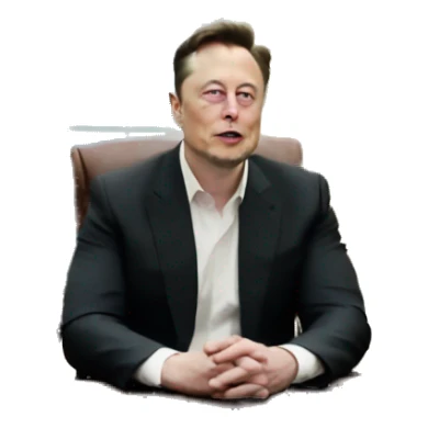 Elon Musk sitting in oval office sticker