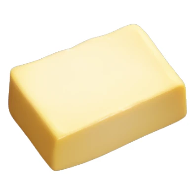 Realistic stick of Butter on a metallic lavender plate. sticker