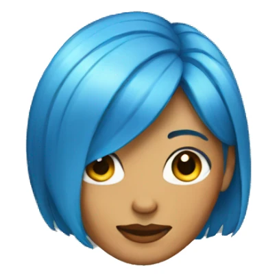 woman with blue hair sticker