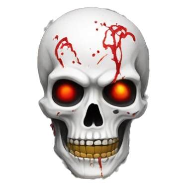 White skeleton zombie covered in golden chains and black graffiti scribbles and red and silver doodles sticker