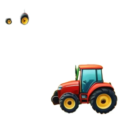 colorful rural landscape, inspired by farming simulators like Farming Simulator 22. The design shows fields, tractors, and barns, with vibrant crops and animals in the background. The peaceful farming scene symbolizes the immersive experience of managing a farm, with a transparent background sticker