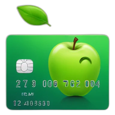 bank card with green apple sticker