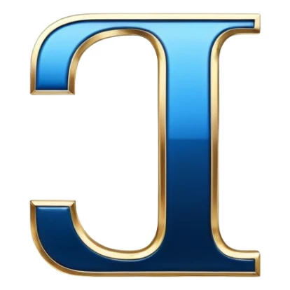 Bold Black-Blue-White-Gold Font Letter “I” sticker