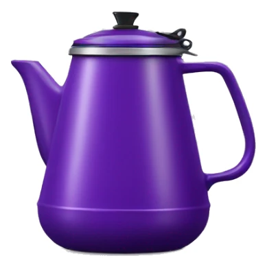 Realistic purple camping coffee pot isolated. sticker