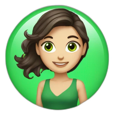 green eyed brunette twirling hair sticker