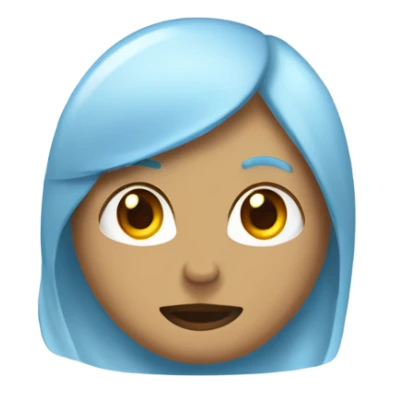 Haz un corazón celeste claro con un lazo beige sticker