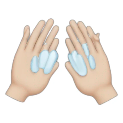 hands together in front of eyes crying of a man sticker