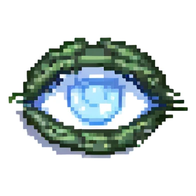 pixel art of a closed eye symbolizing privacy sticker