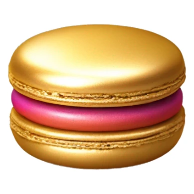 Realistic metallic gold macaroon with gradient colorful filling  sticker