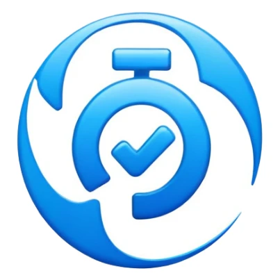 news agency logo with blue R sticker