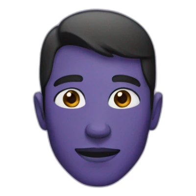 man with purple skin colour sticker