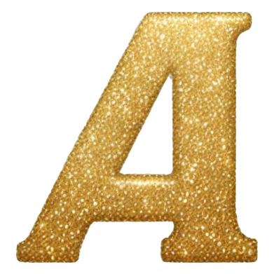 The letter H in gold glitter sticker