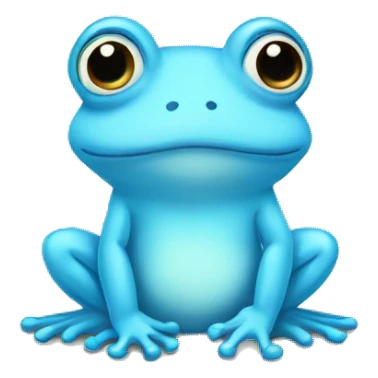 cartoon drawn baby blue frog  sticker