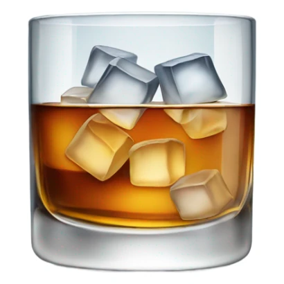 Crystal decorative glass with whiskey and ice sticker