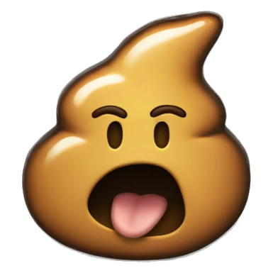 poop emoji on silver coin sticker