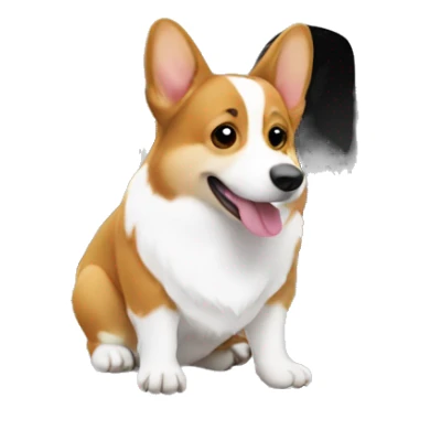 Corgi in a white farrier truck sticker