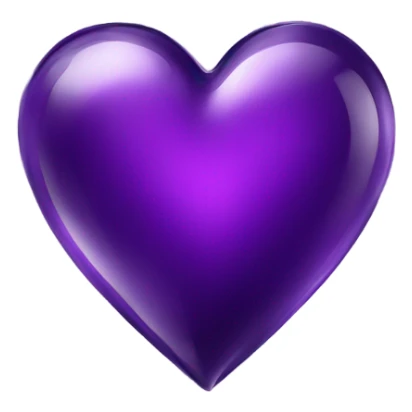 Shiny glass dark purple heart  sticker