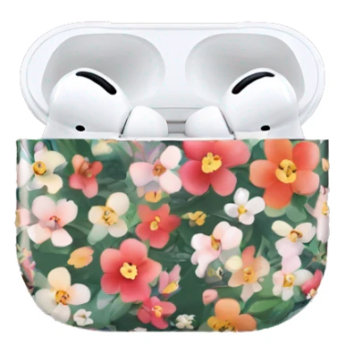 AirPods Pro in floral case sticker