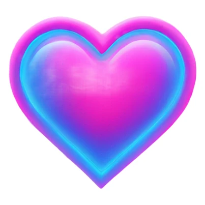 Neon pink and blue heart sticker