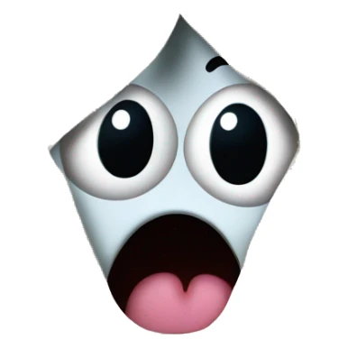 shocked, flustered emoji face peeking out o curtains sticker