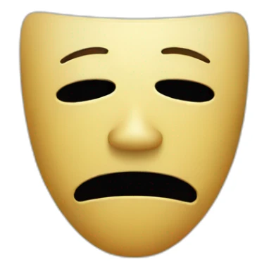 Sad emoji with taking happy mask sticker