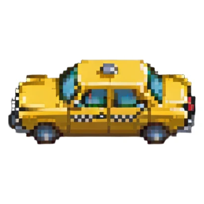 classic yellow taxi cab sticker