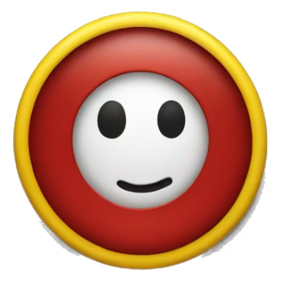 A wavy black and red rectangle with a yellow circle in the middle sticker