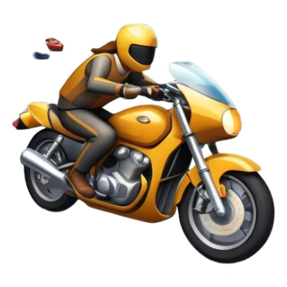An icon showing a motorcycle and car speeding through a cityscape, with roads and curves ahead. The vehicles leave dynamic trails of speed, representing the thrill of racing and adventure. The background is transparent, focusing on the power and freedom of both cars and motorcycles. sticker
