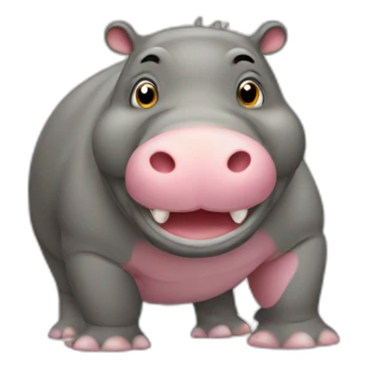 hippopotame avec un flanby sticker