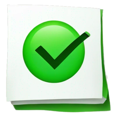 a check box with a green tick in it sticker