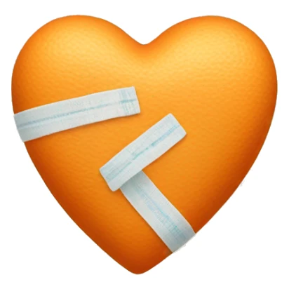 light orange heart with bandages sticker