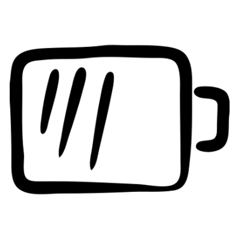 Low battery icon showing 10% power remaining sticker