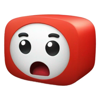 red rectangle with rounded edges emotion of surprise sticker