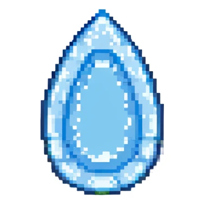 blue teardrop, classic pixel art style sticker