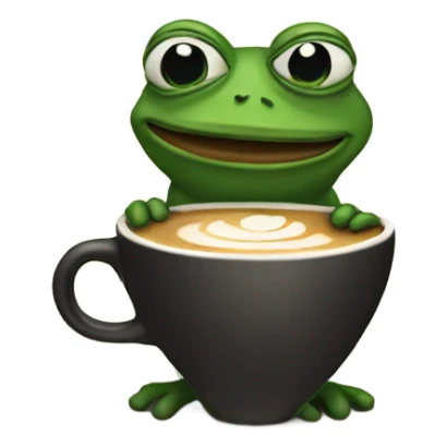 pepe the frog with a cup of coffee sticker