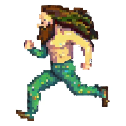 running man with long beard sticker