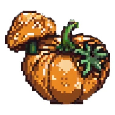 heart made of a mushroom and a pumpkin combined sticker