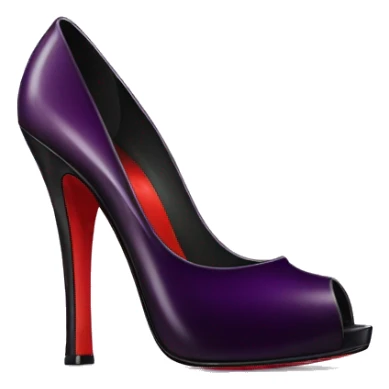 Realistic dark plum purple Louboutin heel with black details sticker