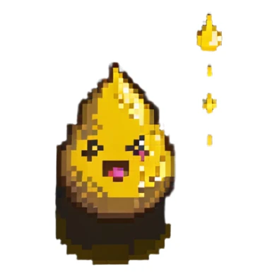 poop emoji vs yellow droplet, simple and fun sticker